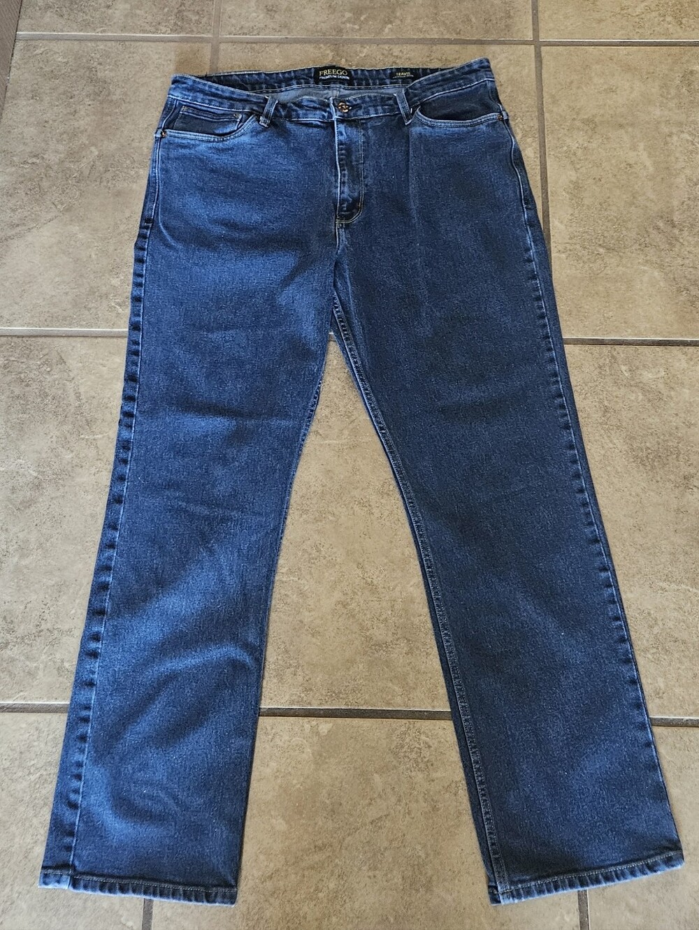 Freego VNTG Men's Jeans in Dark Blue Straight Leg. 36x30